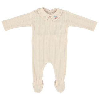Collared Embroidered Pointelle Duckling Overall
