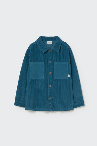 Midnight Blue Wide Corduroy Shirt
