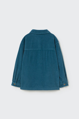 Midnight Blue Wide Corduroy Shirt
