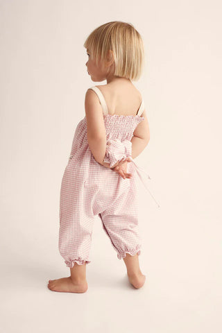 Neon Yellow Gingham Baby Overalls
