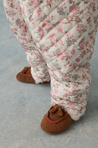 Samsam Fur Lined Suede Leather Baby Slippers
