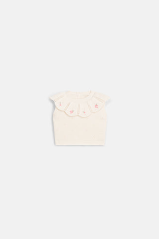 Mylia Knit Embroidered Scallop Set
