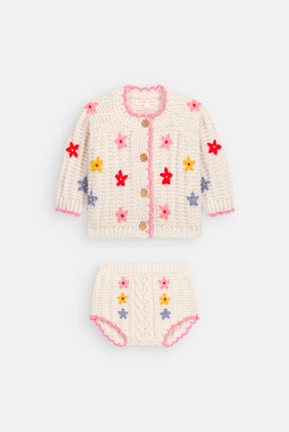 Mony Baby Knit Co ord Set in Cream
