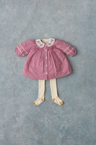Raspberry Check Baby Delina Dress
