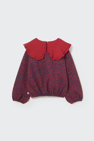 Red Animal Print Sweatshirt
