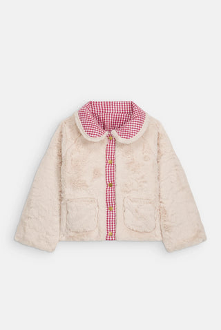Jasmina Raspberry Checks Reversible Coat
