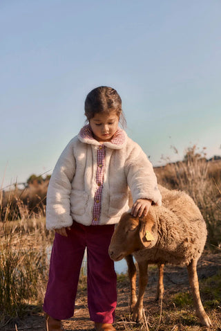Jasmina Raspberry Checks Reversible Coat
