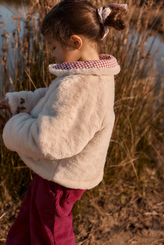 Jasmina Raspberry Checks Reversible Coat
