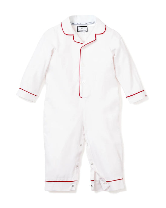 Baby Red Piping Twill Romper