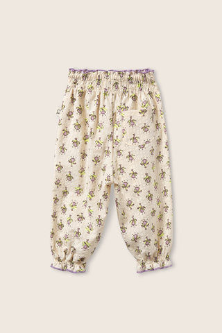 Indian Flower Print Baby Pants in Lavendar
