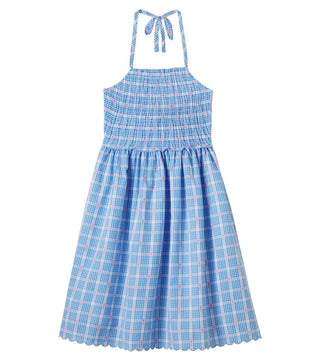 Ida Floral Check Halter Dress
