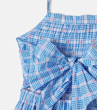 Ida Floral Check Halter Dress
