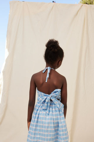 Ida Floral Check Halter Dress
