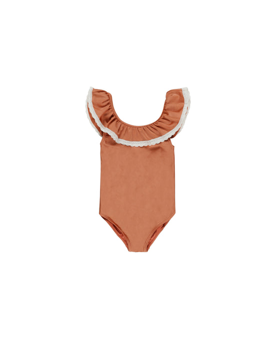 Ruffle Crochet Collar Poppy One-Piece