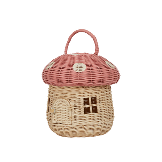 Rattan Mushroom Basket in Musk
