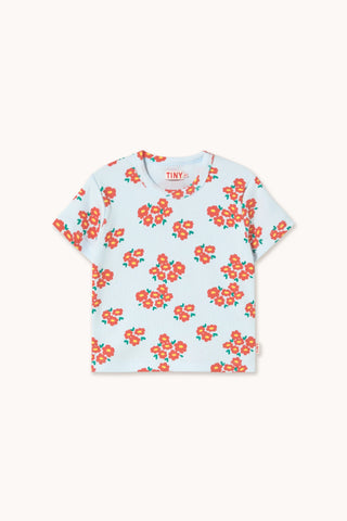 Blossoms Rib Tee in Ice Blue
