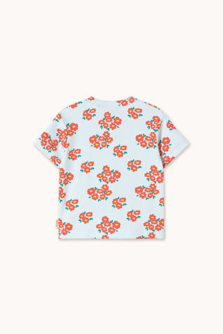 Blossoms Rib Tee in Ice Blue
