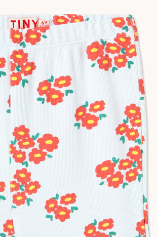 Blossoms Rib Pant in Ice Blue
