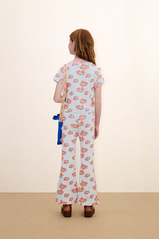 Blossoms Rib Tee in Ice Blue
