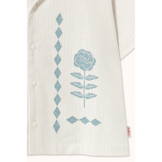 Flower Pattern Shirt in Ice Blue

