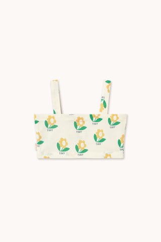 Tiny Flower Linen Crop Top
