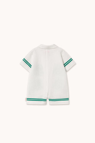 Daisies Embroidered Linen Baby One Piece
