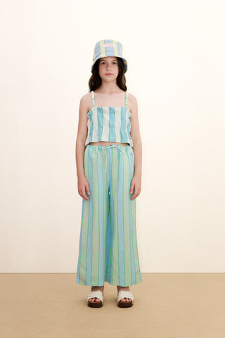 Retro Stripes Pant in Washed Emerald
