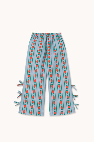 Rose Pattern Pant in Washed Blue
