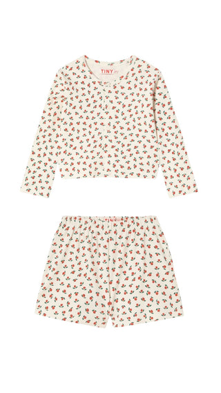 Tiny Roses Rib Kids Cardigan and Shorts Set

