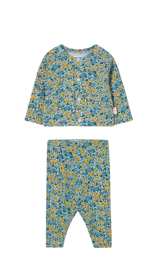 Flower Pattern Rib Baby Set

