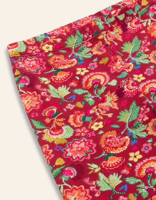 Peppy Floral Leggings in Persian Red
