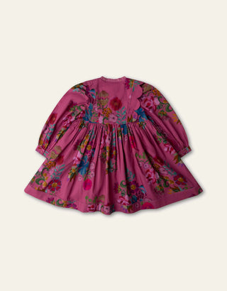 Red Violet Botanical Dress
