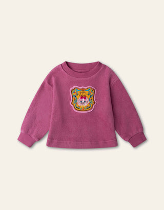 Cat Badge Fleece Sweatshirt
