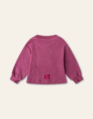 Cat Badge Fleece Sweatshirt
