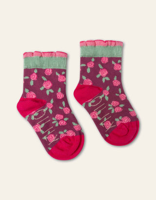 Red Violet Mirosette Ankle Socks
