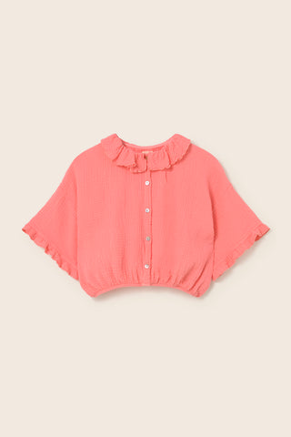 Zinnia Gauze Blouse in Candy Pink
