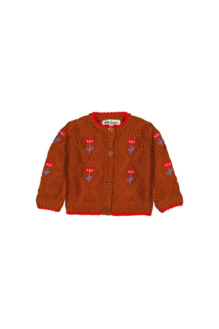 Jeannette Hazlenut Cable Knit Cardigan
