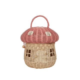 Rattan Mushroom Basket in Musk
