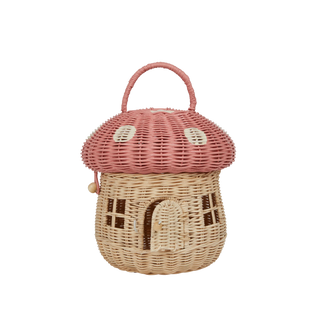 Rattan Mushroom Basket in Musk
