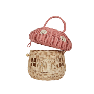 Rattan Mushroom Basket in Musk
