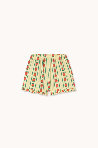 Rose Pattern Shorts in Dusty Yellow
