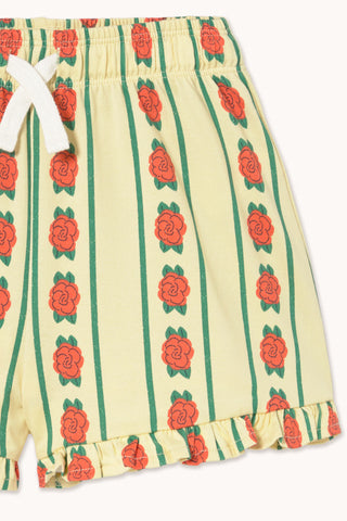 Rose Pattern Shorts in Dusty Yellow
