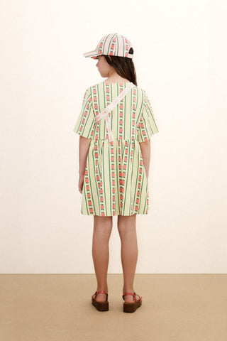 Rose Pattern Dress in Dusty Yellow
