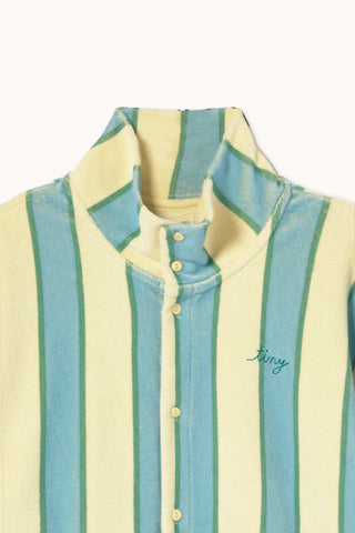 Retro Stripes Towel Mock neck Sweatshirt in Dusty Yellow
