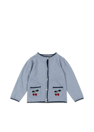 Cherry Embroidered Alexa Knit Cardigan
