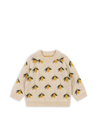 Merino Wool Lemon Knit Sweater
