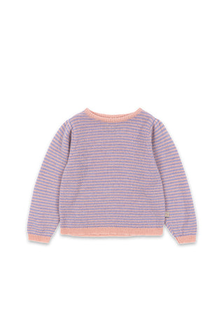 Purple + Pink Puff Knit Sweater
