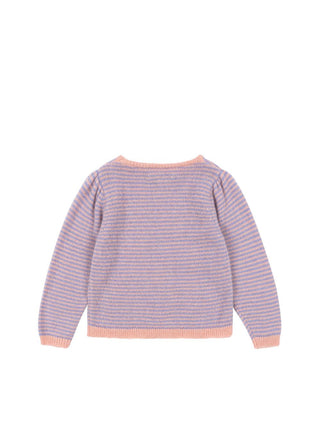 Purple + Pink Puff Knit Sweater

