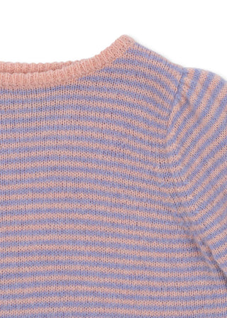 Purple + Pink Puff Knit Sweater
