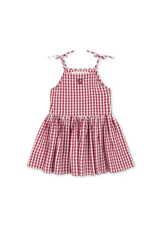 Raspberry Check Isotta Dress
